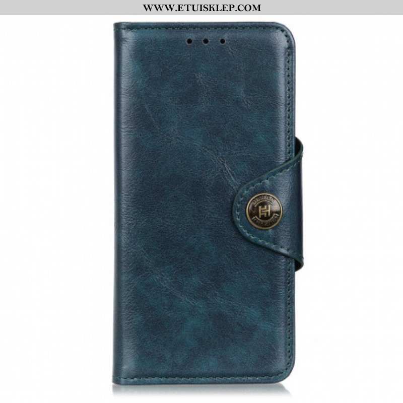 Etui Folio do Sony Xperia 1 III Patentowy Guzik Ze Sztucznej Skóry